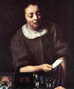 VERMEER VAN DELFT, Jan Lady with Her Maidservant Holding a Letter (detail)er Spain oil painting artist